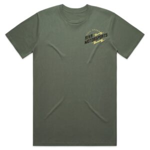 RIVA MOTORSPORTS BOLT TEE - BLACK/YELLOW ON GREEN