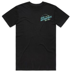 RIVA MOTORSPORTS BOLT TEE - BLUE/GREEN ON BLACK