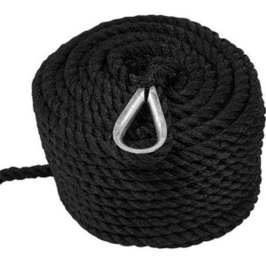 YAMAHA GREENFIELD 3-BRAID NYLON ANCHOR LINE - BLACK
